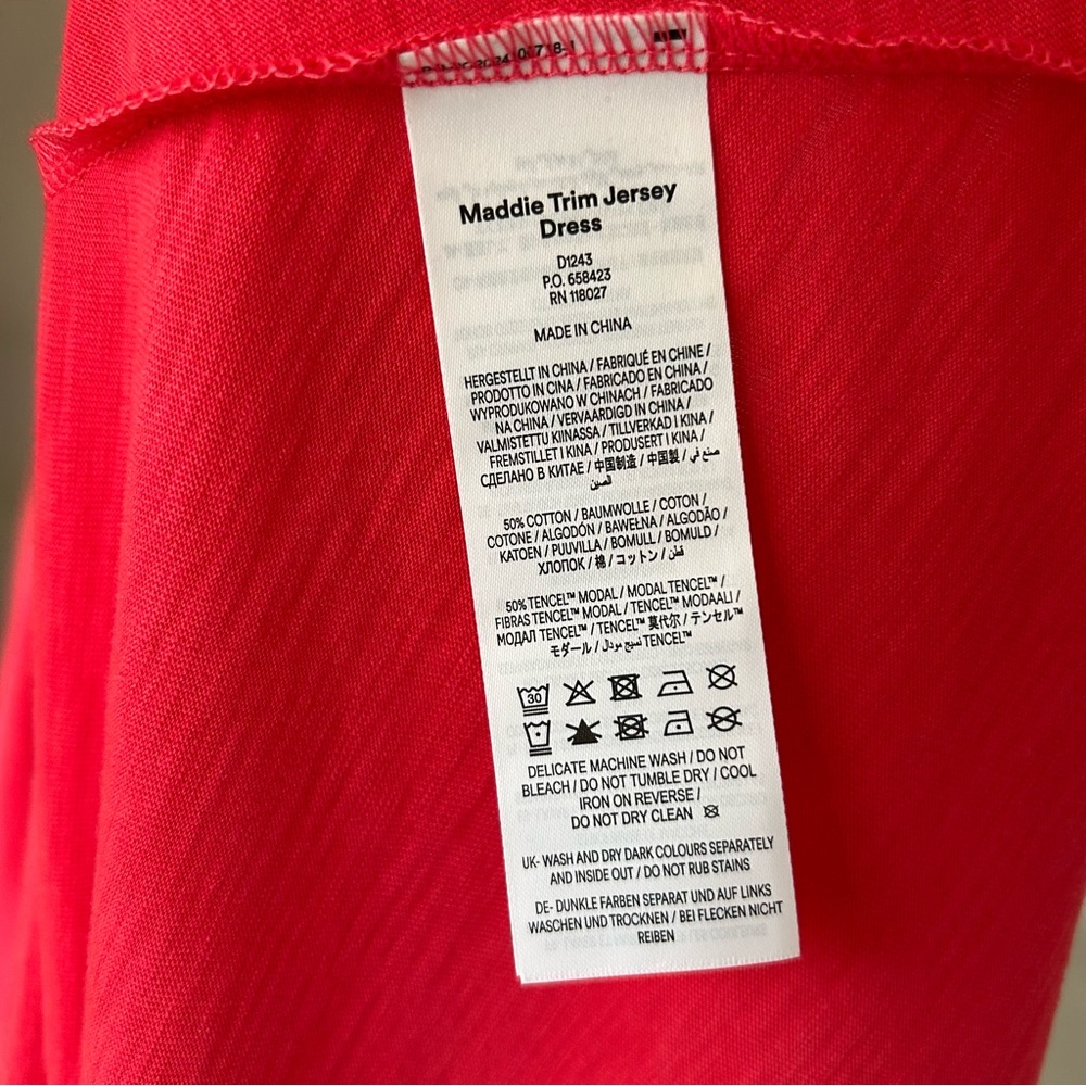 Boden Maddie Trim Jersey Dress Pink NWT Size 16-18 - Picture 7 of 9